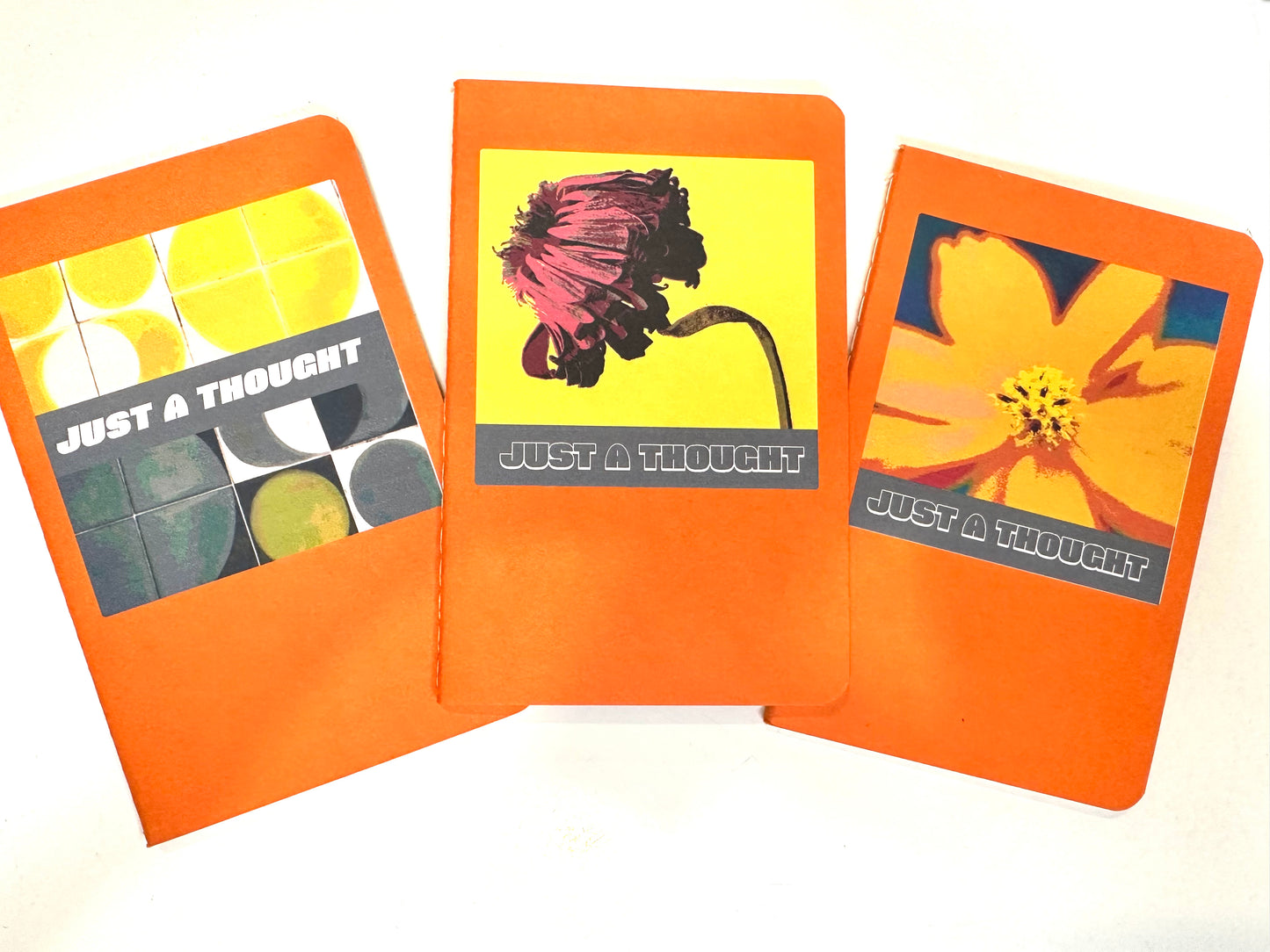 Orange MINI NOTEBOOKS Set of 3 Garden Theme