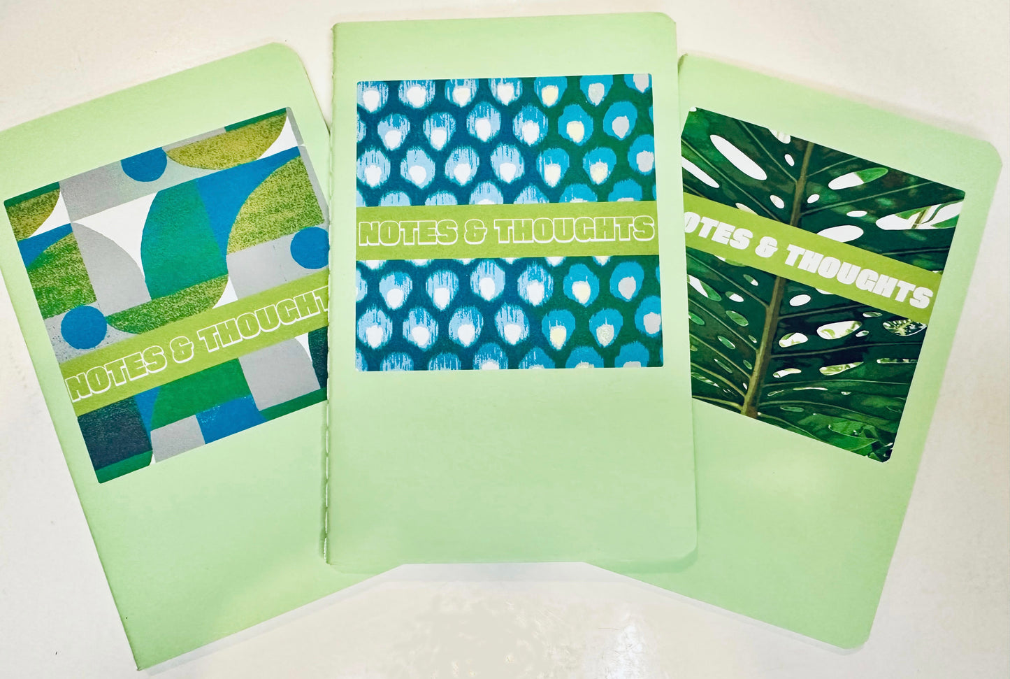 Green Jungle & Lite Green Nature Mini Pocket NOTEBOOKS set of 3