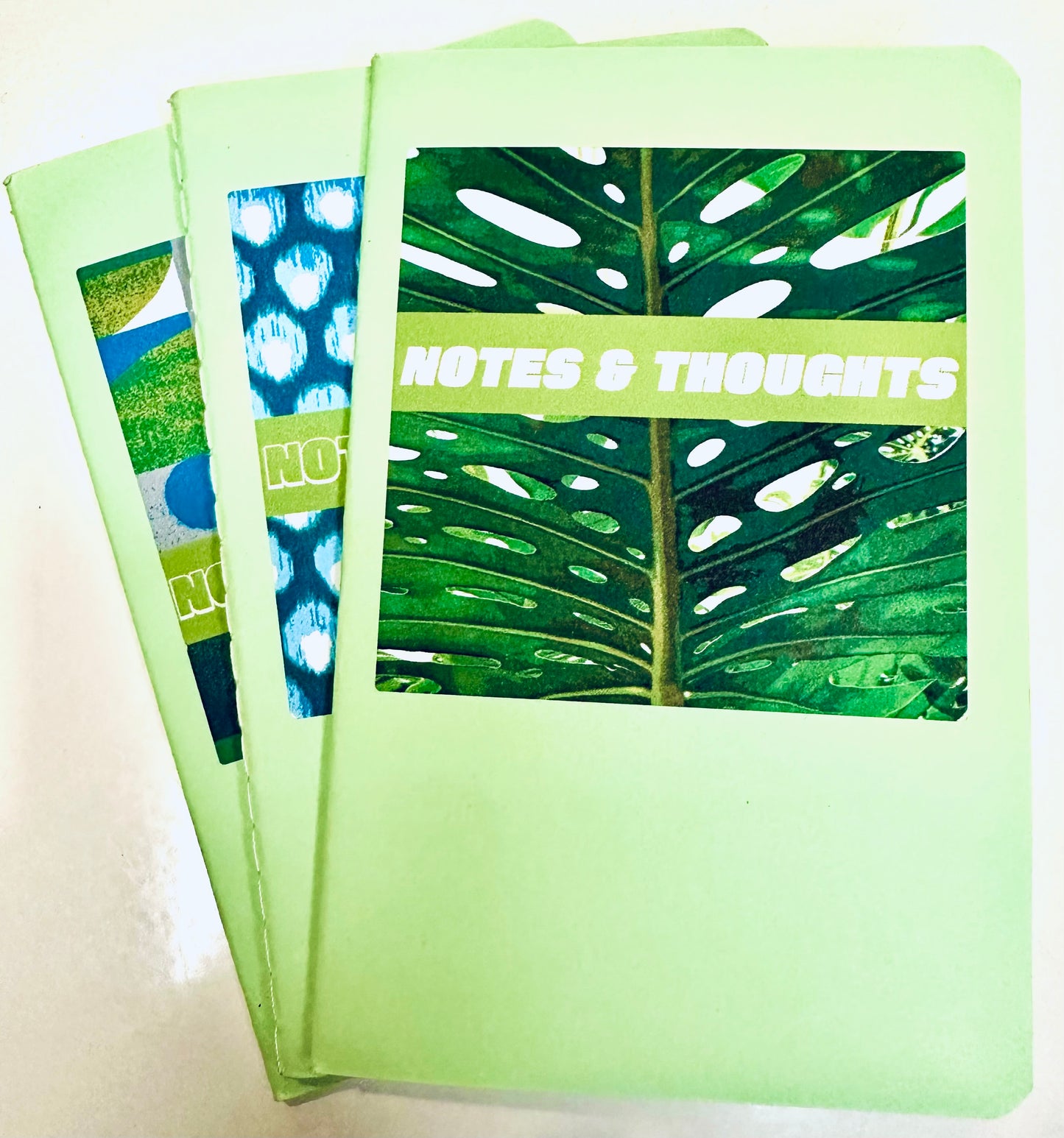 Green Jungle & Lite Green Nature Mini Pocket NOTEBOOKS set of 3