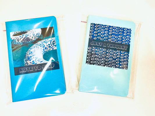 Blue Water & Lite Blue Wallpaper Mini Pocket NOTEBOOKS set of 3