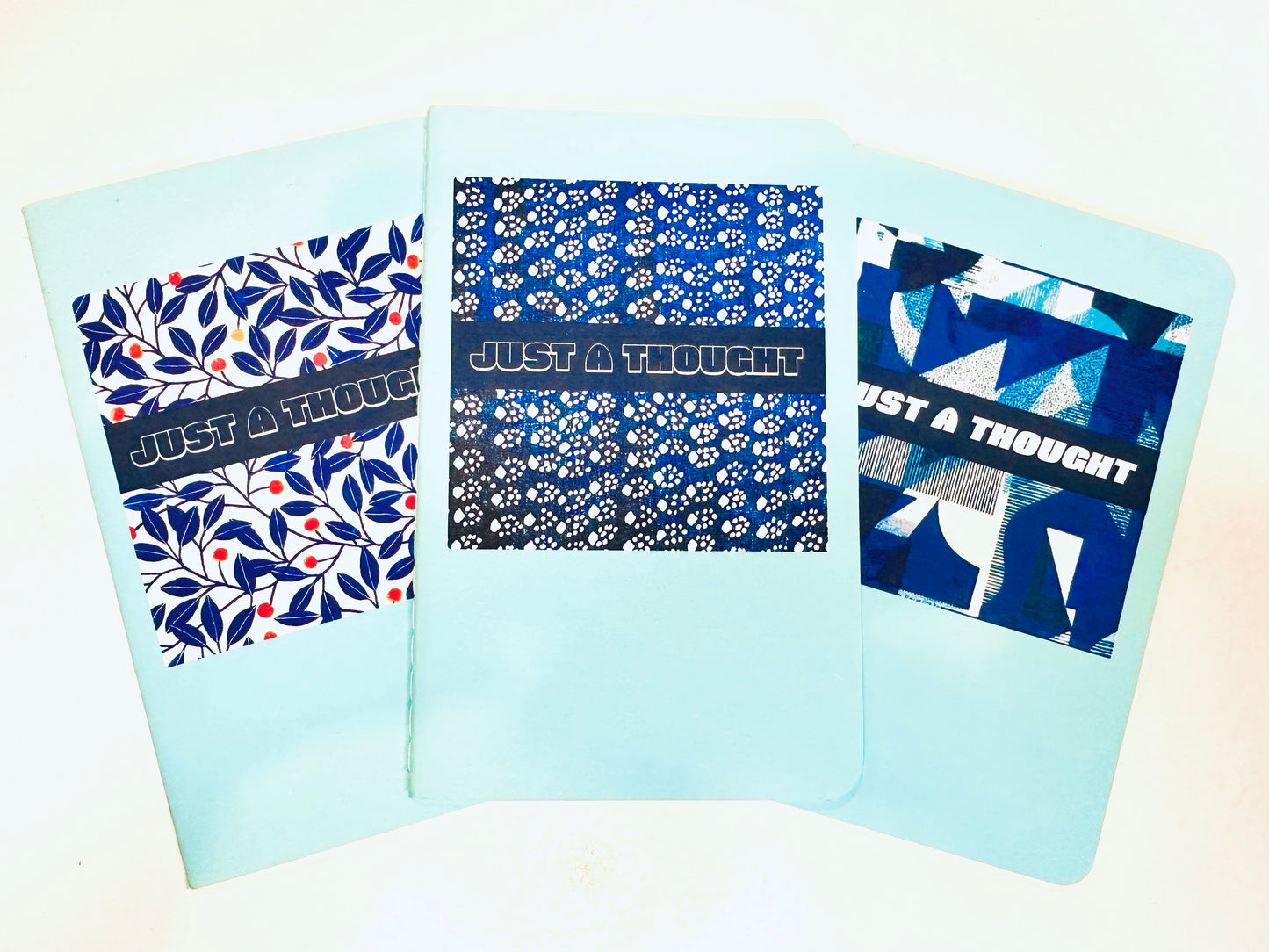 Lite Blue MINI NOTEBOOKS set of 3 Wallpaper Theme