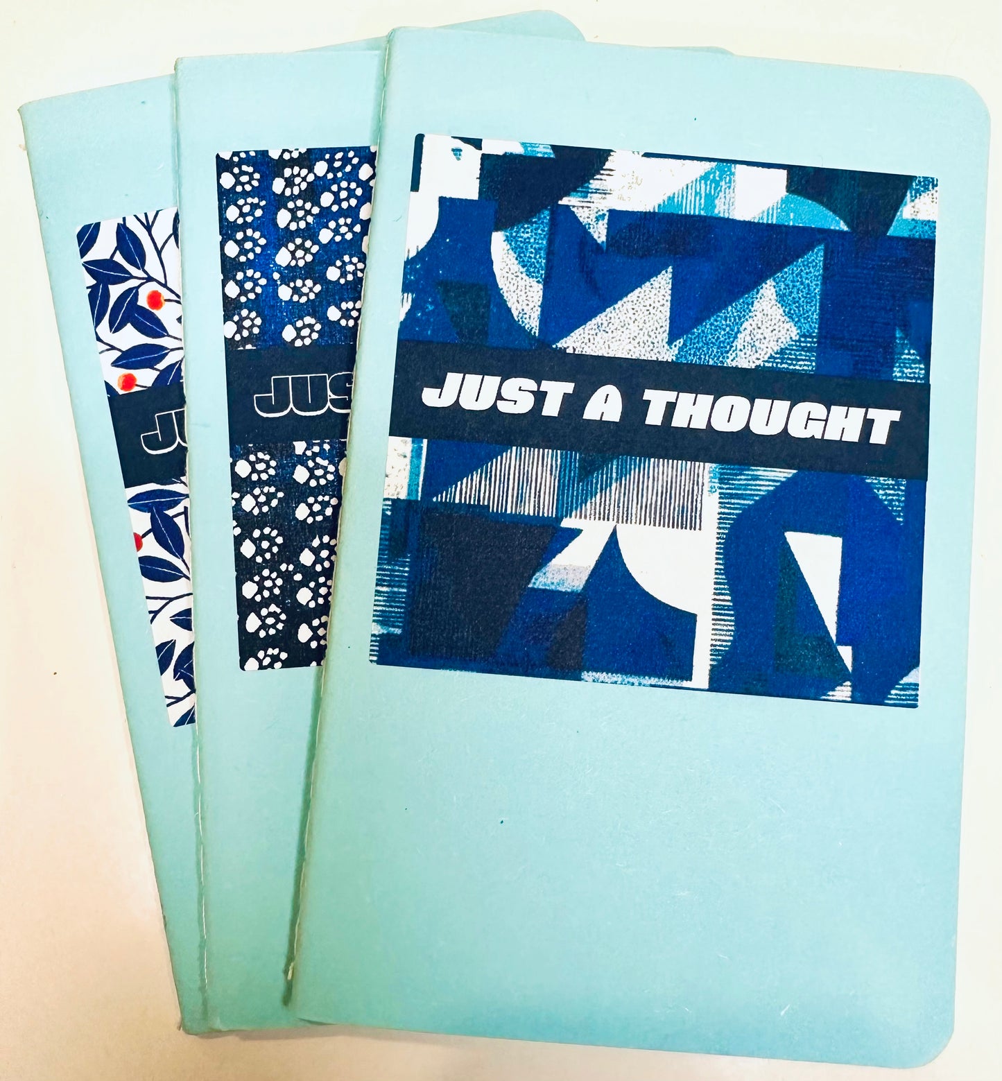 Blue Water & Lite Blue Wallpaper Mini Pocket NOTEBOOKS set of 3