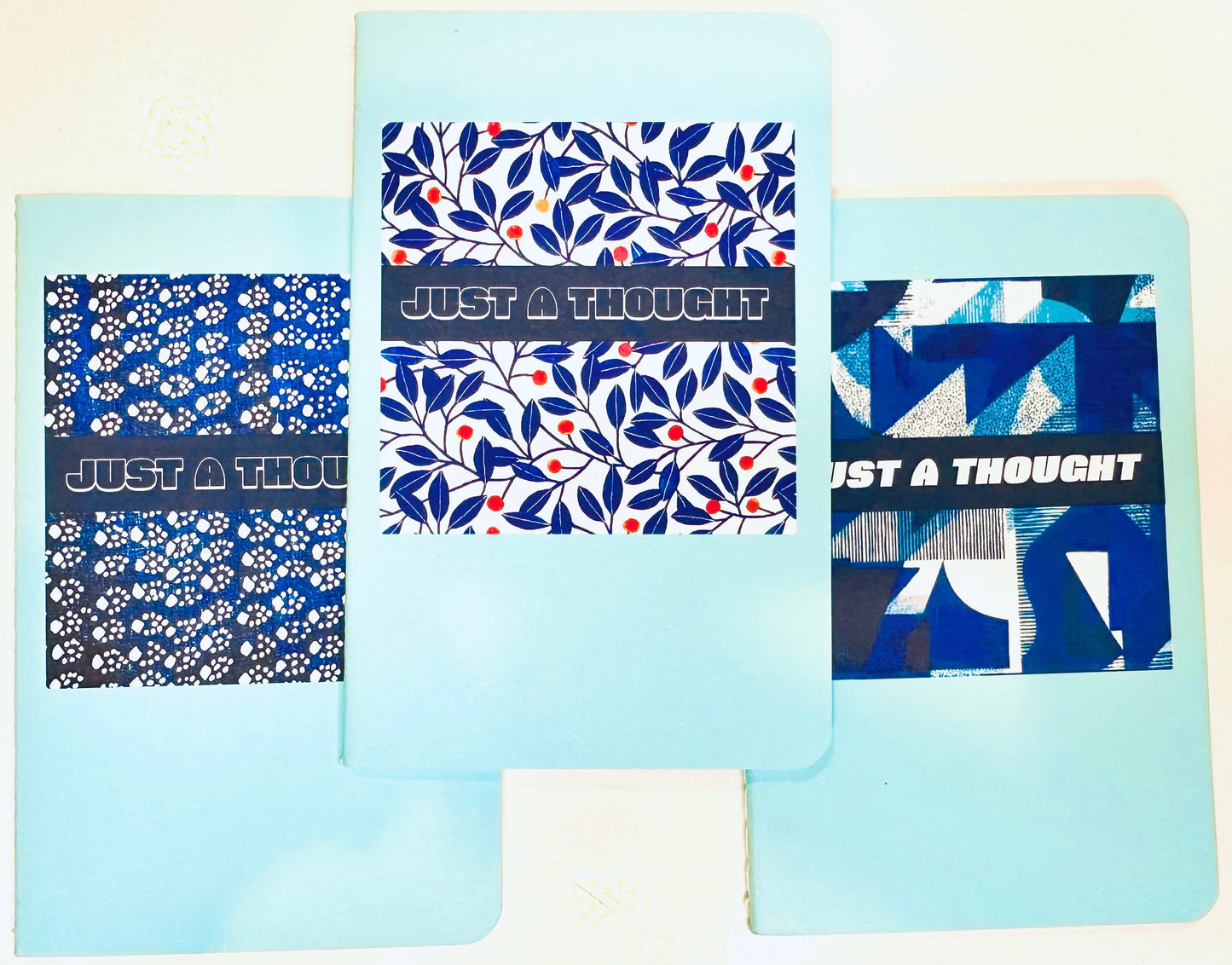 Blue Water & Lite Blue Wallpaper Mini Pocket NOTEBOOKS set of 3