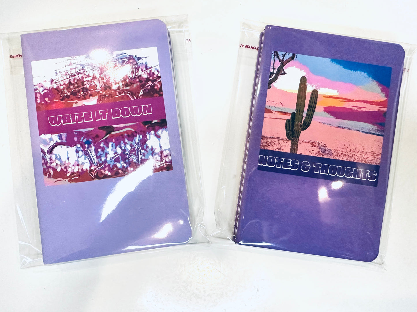 Purple MINI NOTEBOOKS set of 3 Scenic landscape Theme