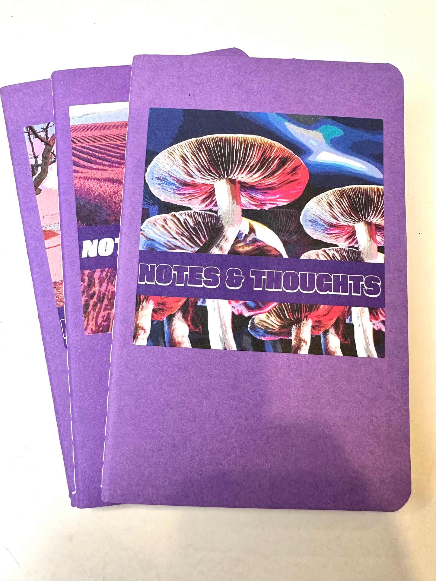 Purple MINI NOTEBOOKS set of 3 Scenic landscape Theme