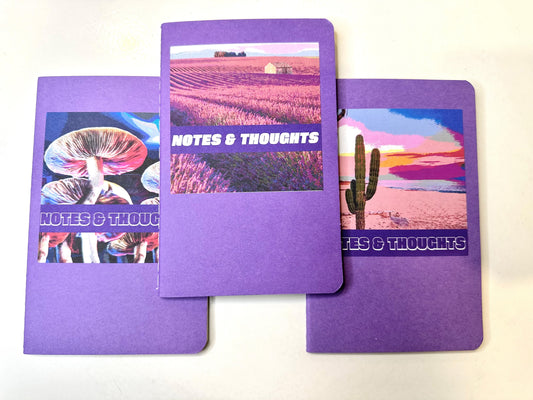 Purple MINI NOTEBOOKS set of 3 Scenic Theme