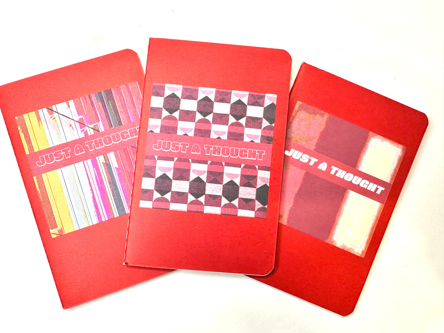 Red MINI NOTEBOOKS Set of 3 Vibrant Theme