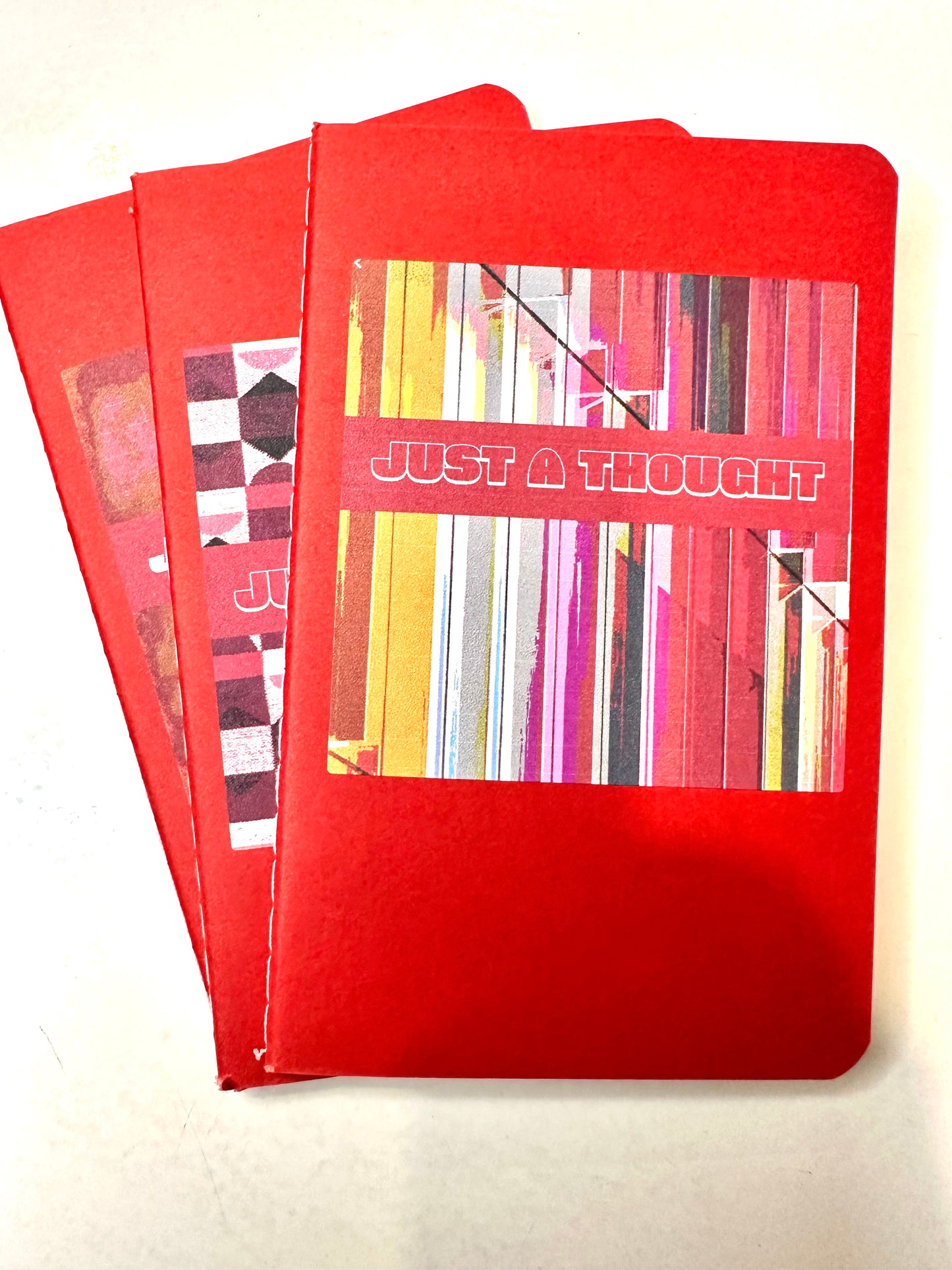 Red MINI NOTEBOOKS Set of 3 Vibrant Theme