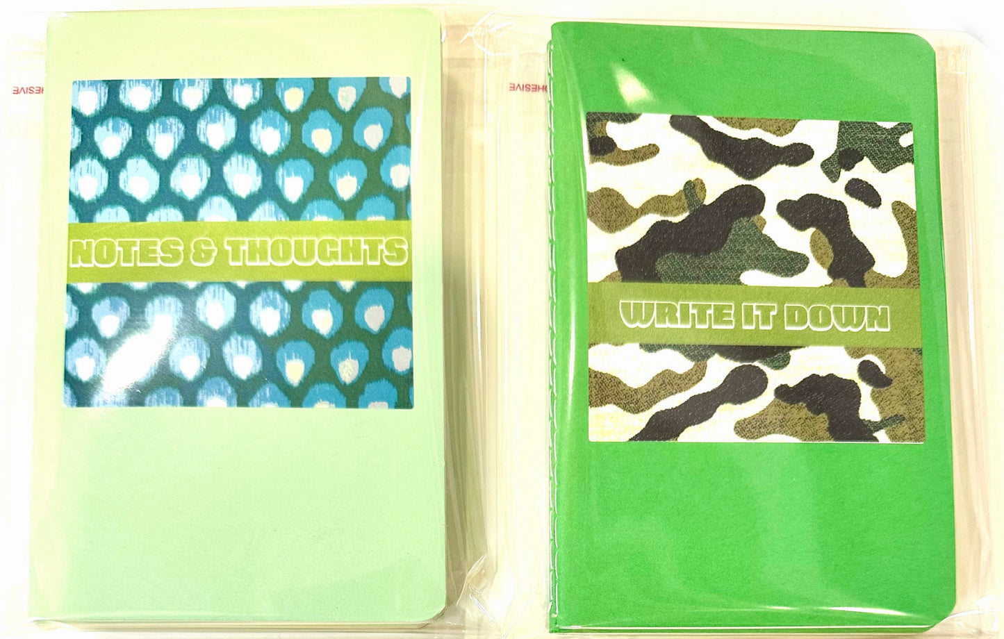 Green Jungle & Lite Green Nature Mini Pocket NOTEBOOKS set of 3