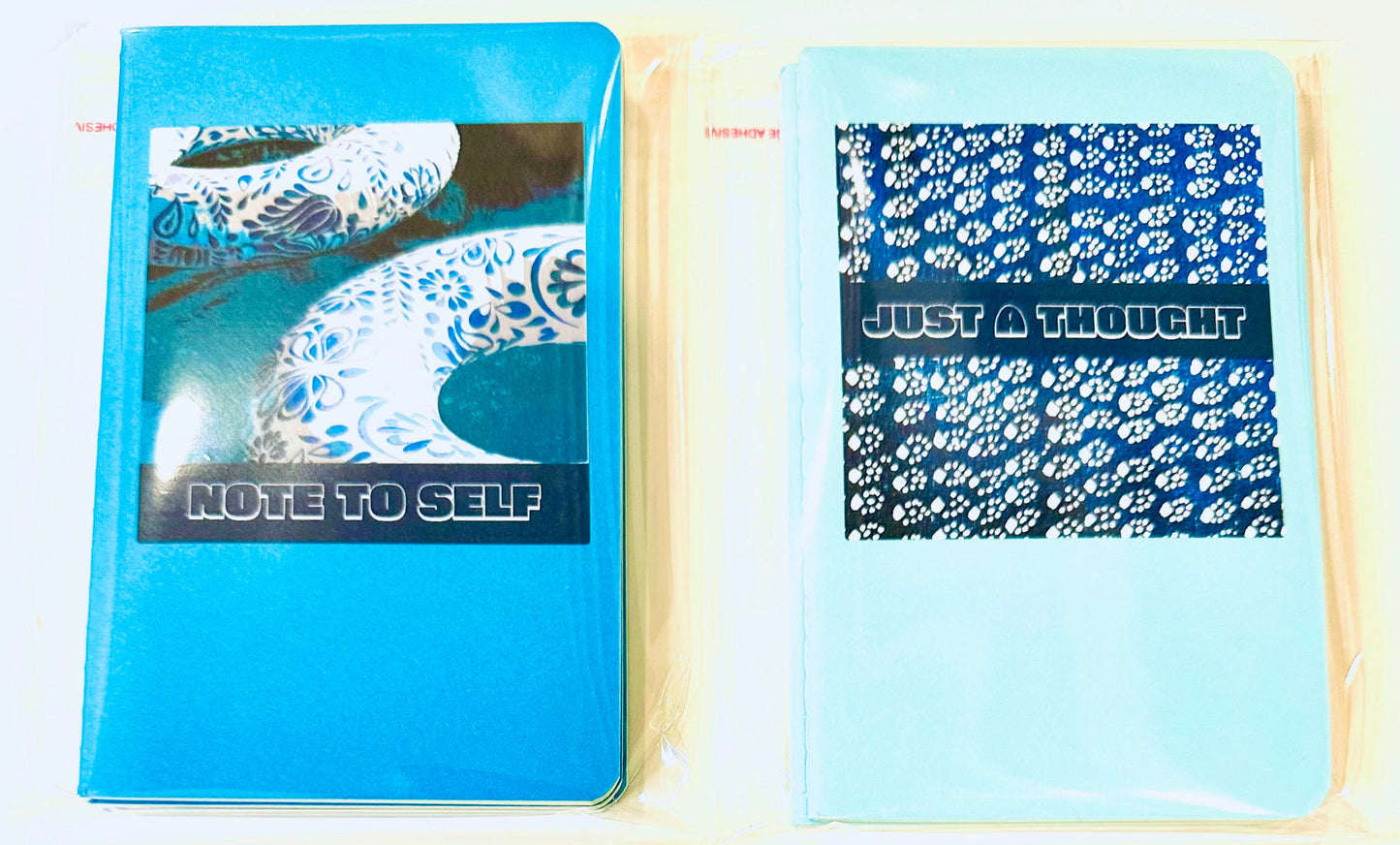 Blue Water & Lite Blue Wallpaper Mini Pocket NOTEBOOKS set of 3