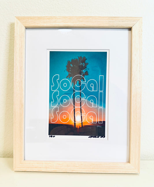 SoCAL Southern California Sunset BEACHES Framed  Printed Artwork Home Decor