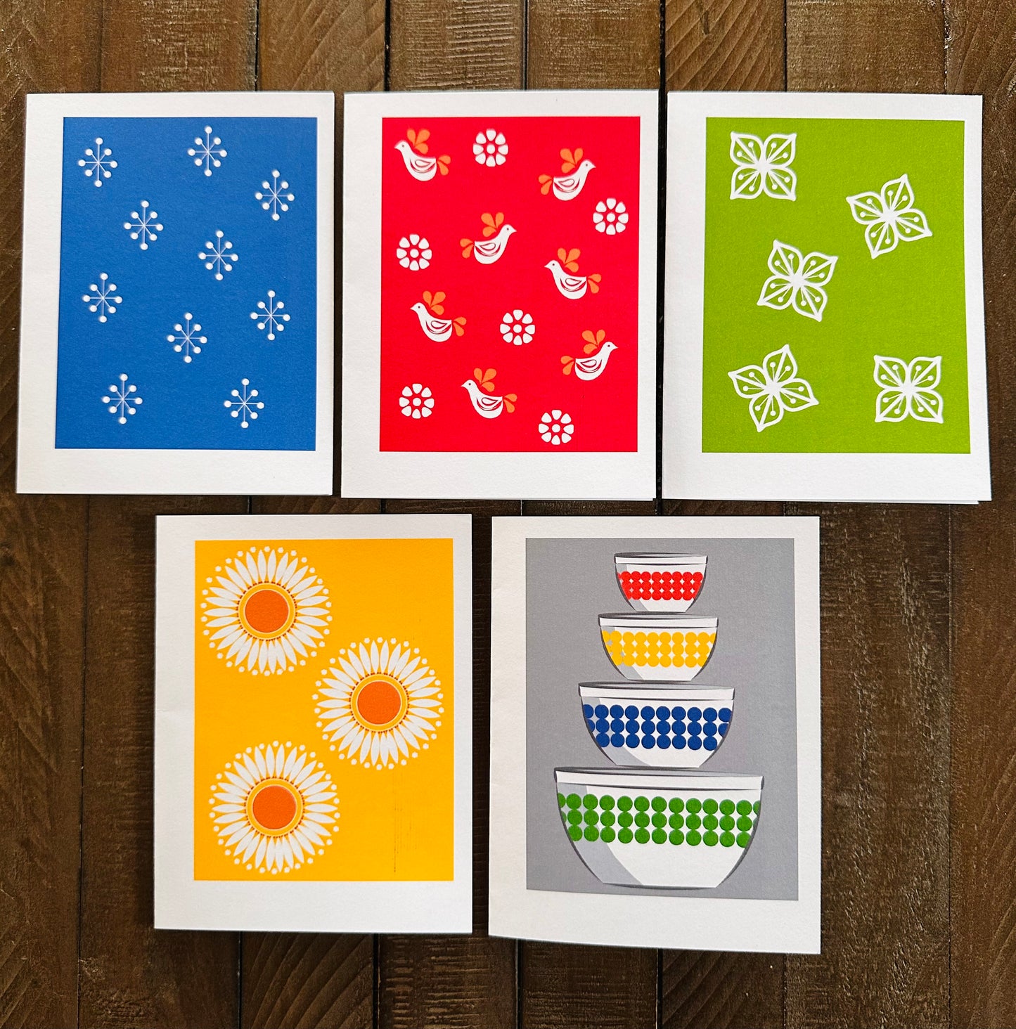 Vintage PYREX PRINTS Note Cards A2 size Stationery Cards Boxed set of 10