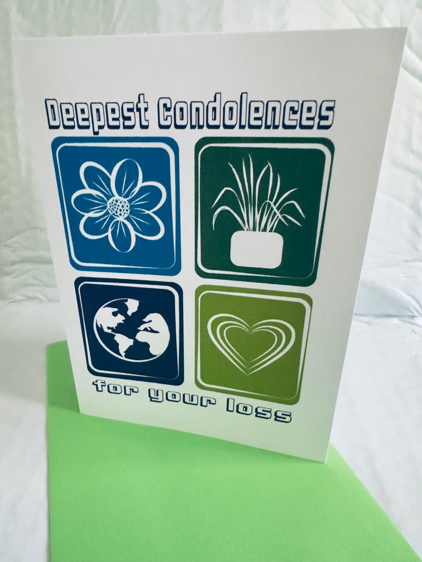 Deepest Condolences for your loss Modern Sympathy Card 5x7 Greeting card