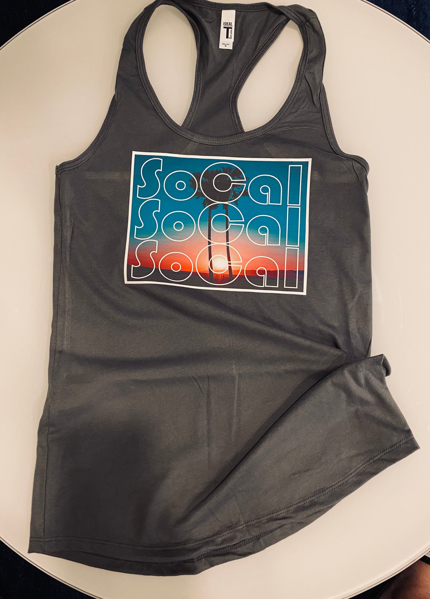 SoCAL Graphic Southern California Beach Sunset Women's Cotton poly blend Tank