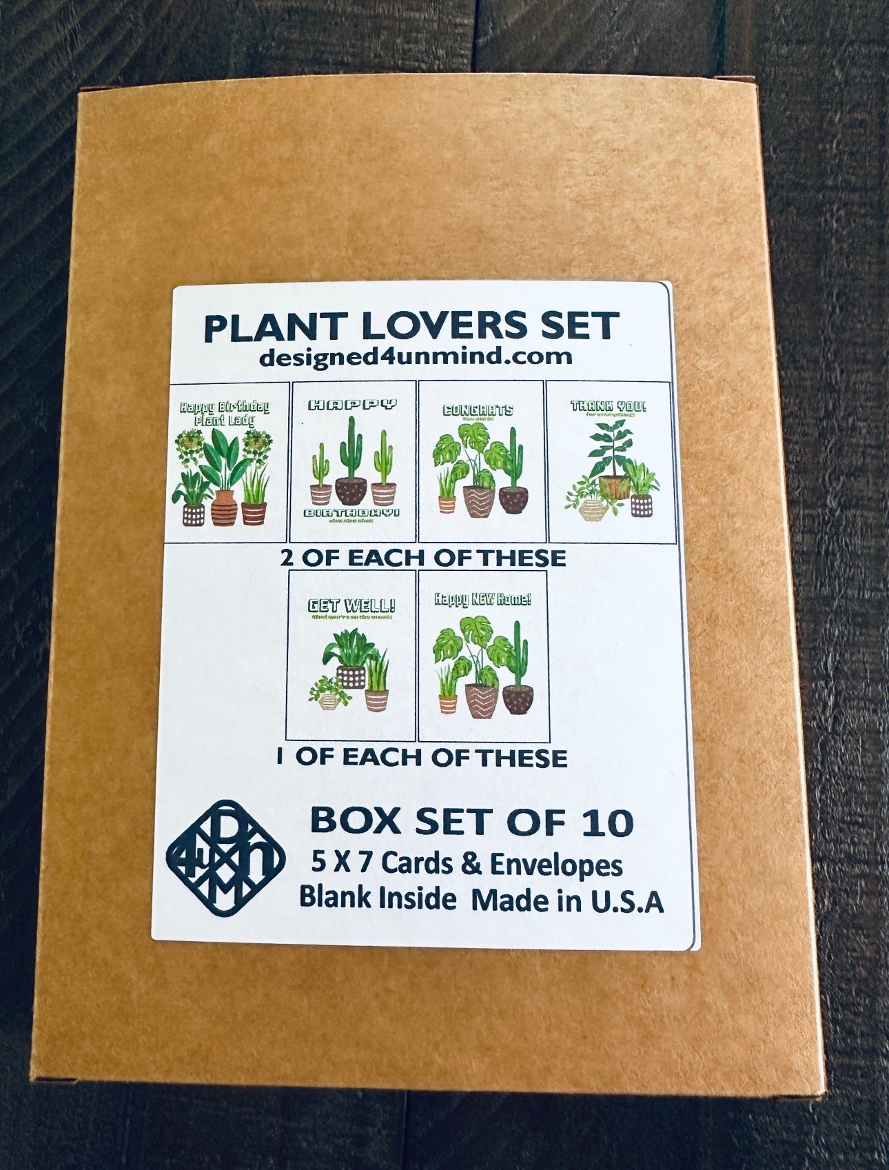 Plant Lovers MULTI OCCASION SET of 10 5x7 Boxed greeting cards