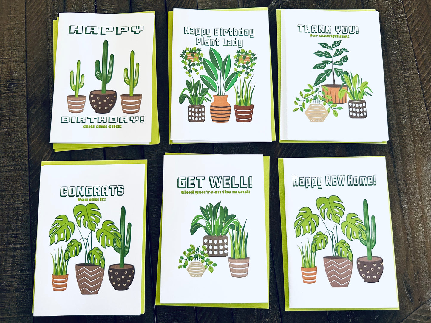 Plant Lovers MULTI OCCASION SET of 10 5x7 Boxed greeting cards