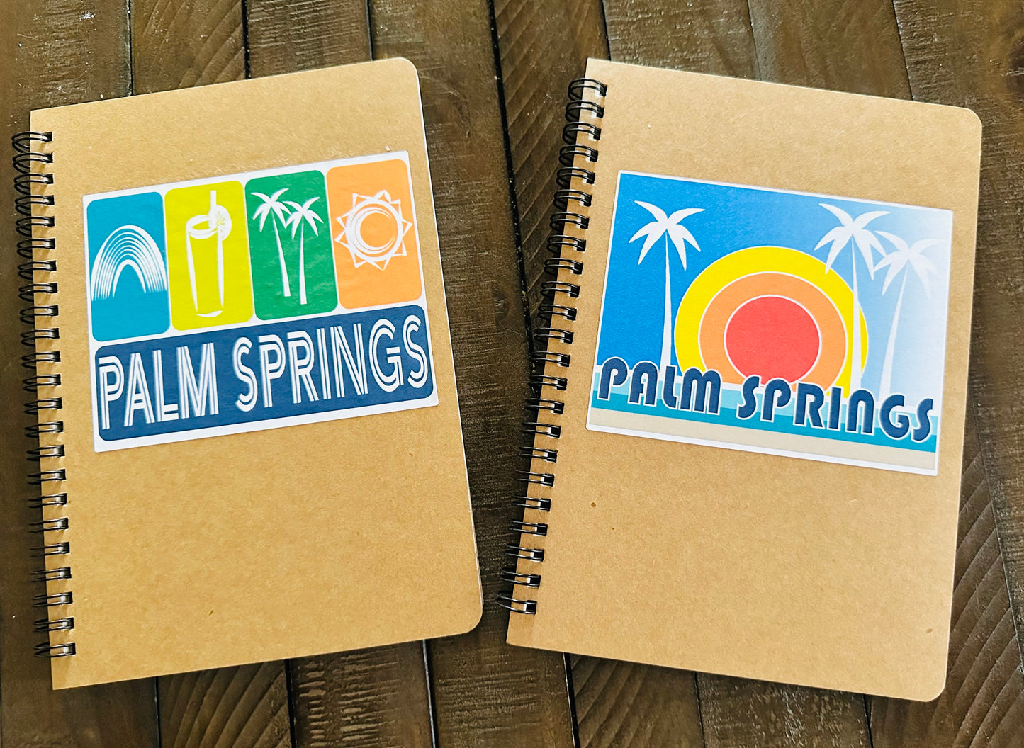 Palm Springs Sunset Spiral Kraft A5 8.25x5.5 Journal Sketch Home Office School or Travel notebook