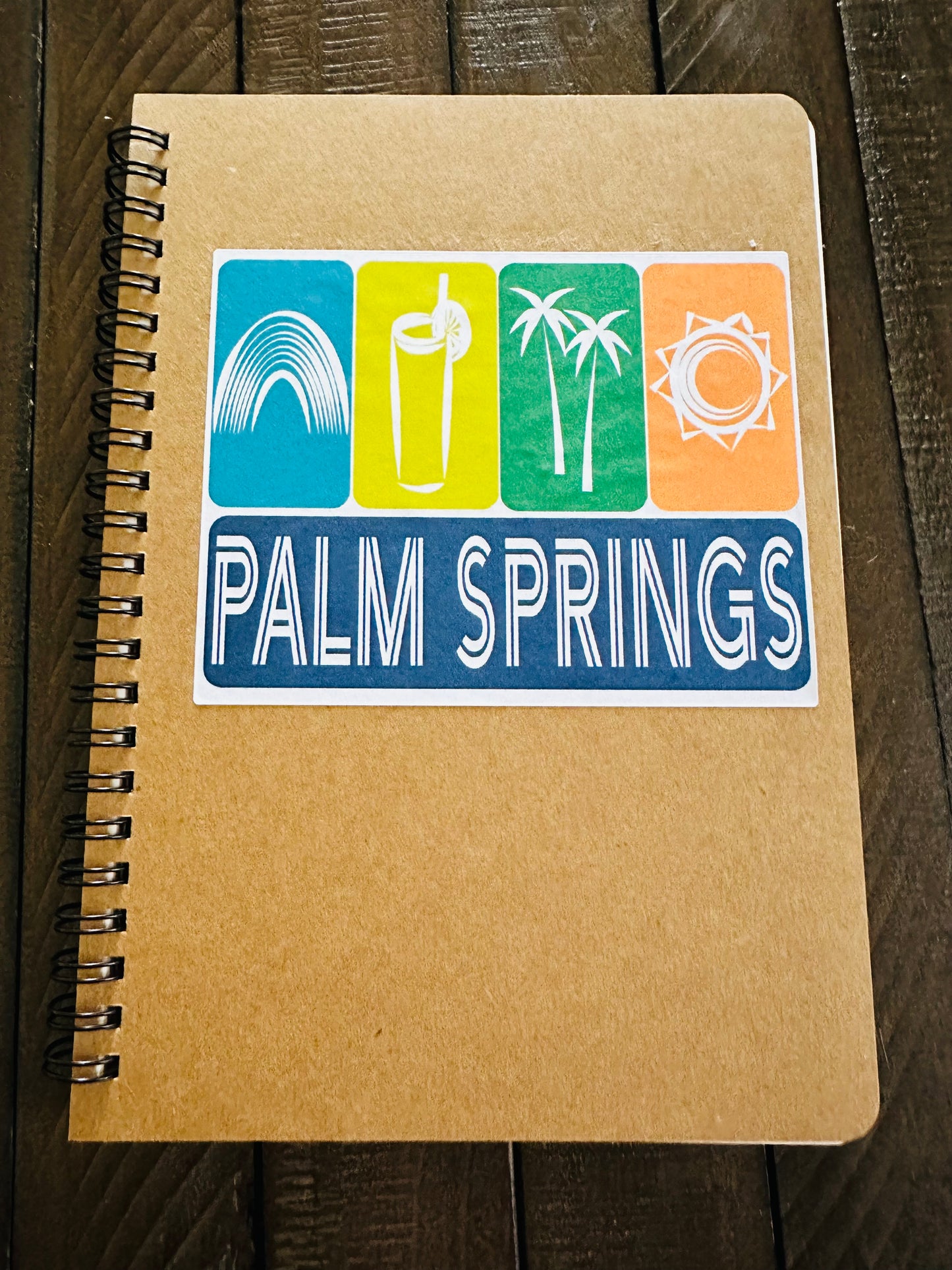 Palm Springs Icons Spiral Kraft A5 8.25x5.5 Journal Sketch Home Office School or Travel notebook