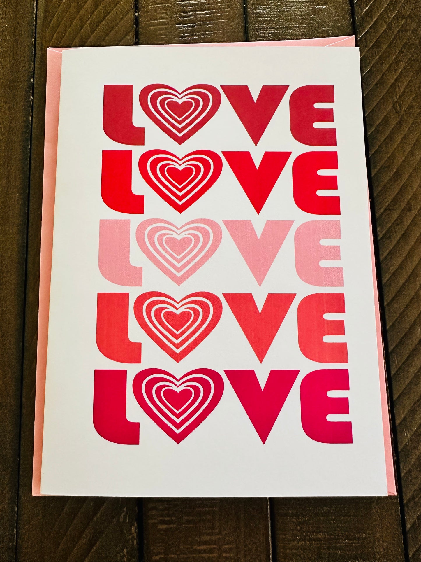 Happy Valentine's LOVE X 5 Anniversary Love Card 5x7 Greeting Card