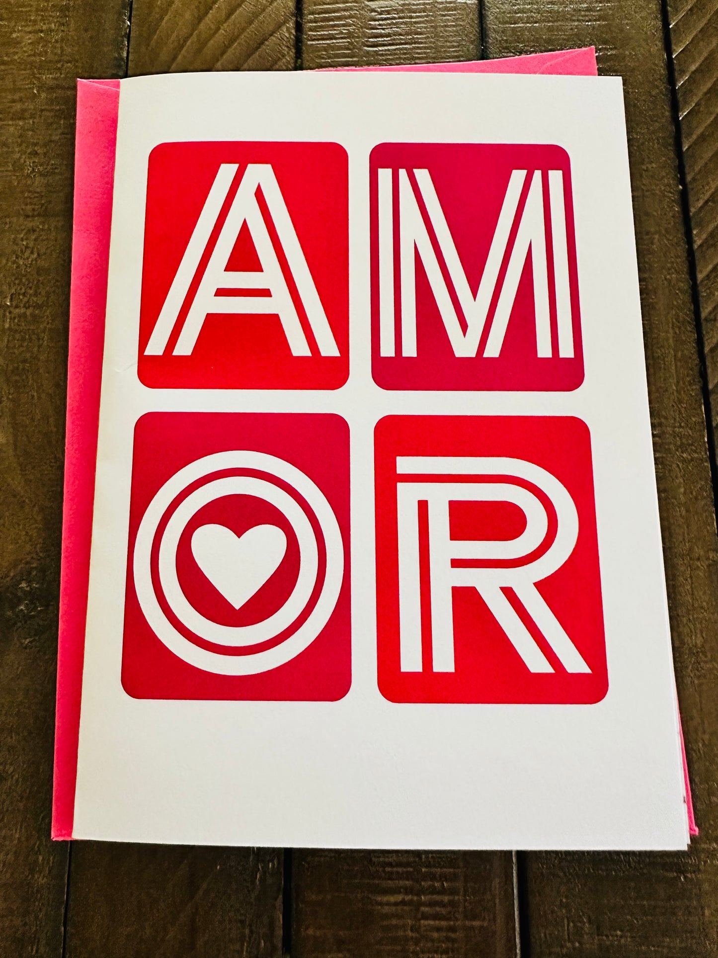 Happy AMOR HEART BOXES Anniversary Love Card 5x7 Greeting Card