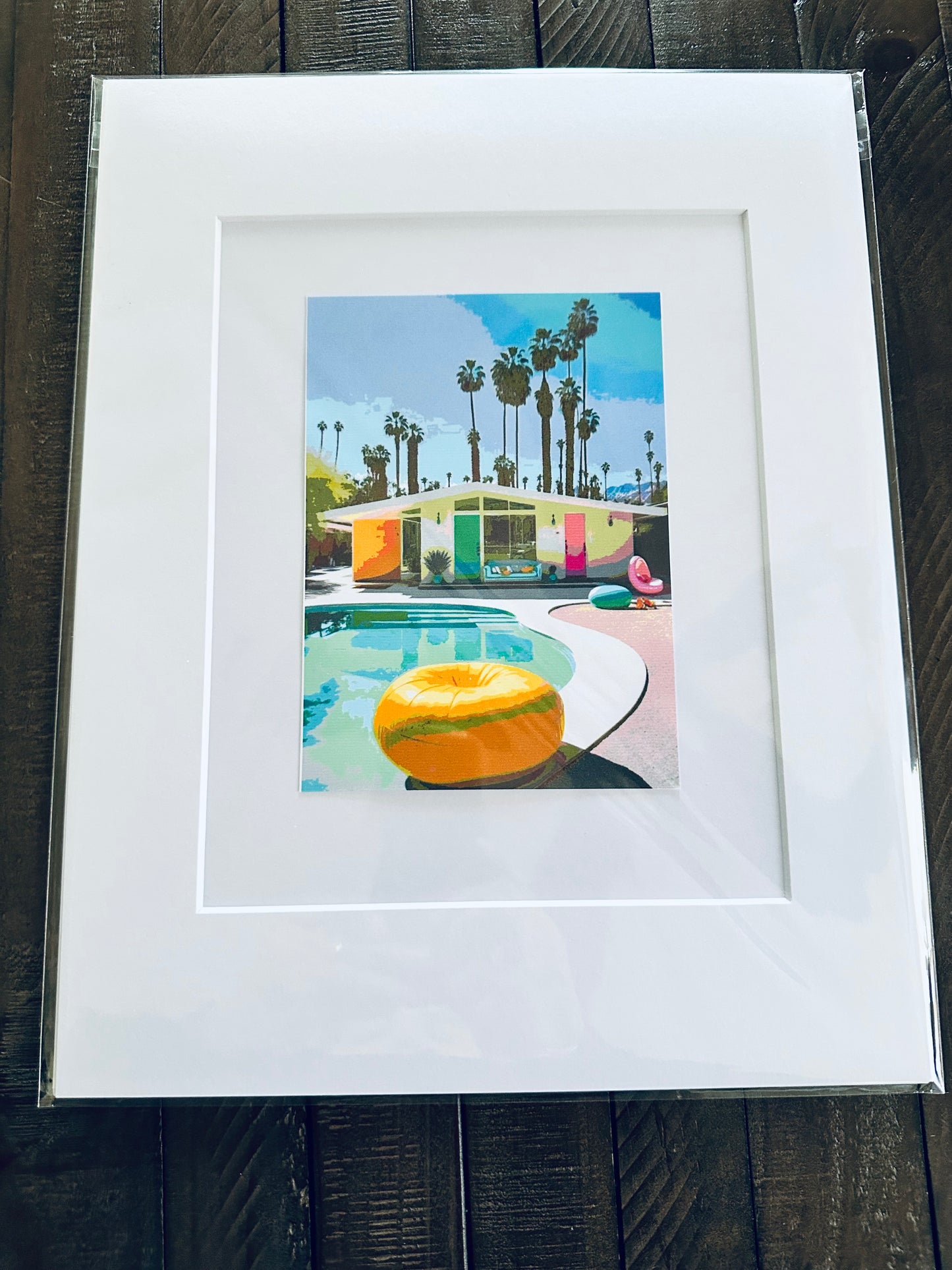 Palm Spring POOL HOUSE Printed Artwork Home Decor Framed or Matted