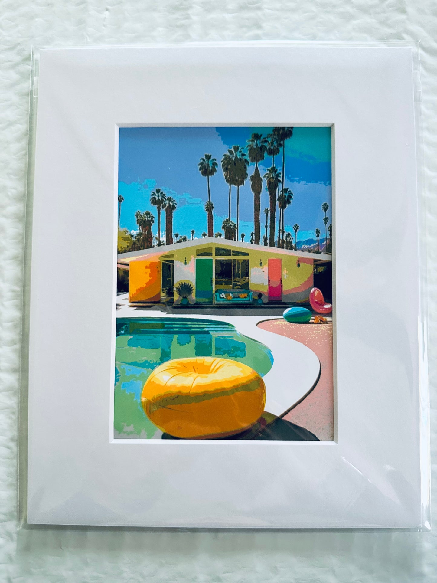 Palm Spring POOL HOUSE Printed Artwork Home Decor Framed or Matted