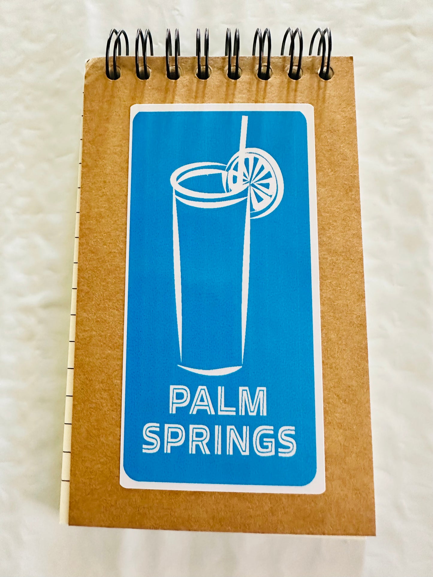 Palm Springs PSP Mini 3x5 Spiral Kraft Blank inside pages Memo Home Office School or Travel notebook