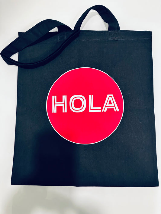 HOLA Spanish Lauguage Cotton Reusable Unisex Tote Bag