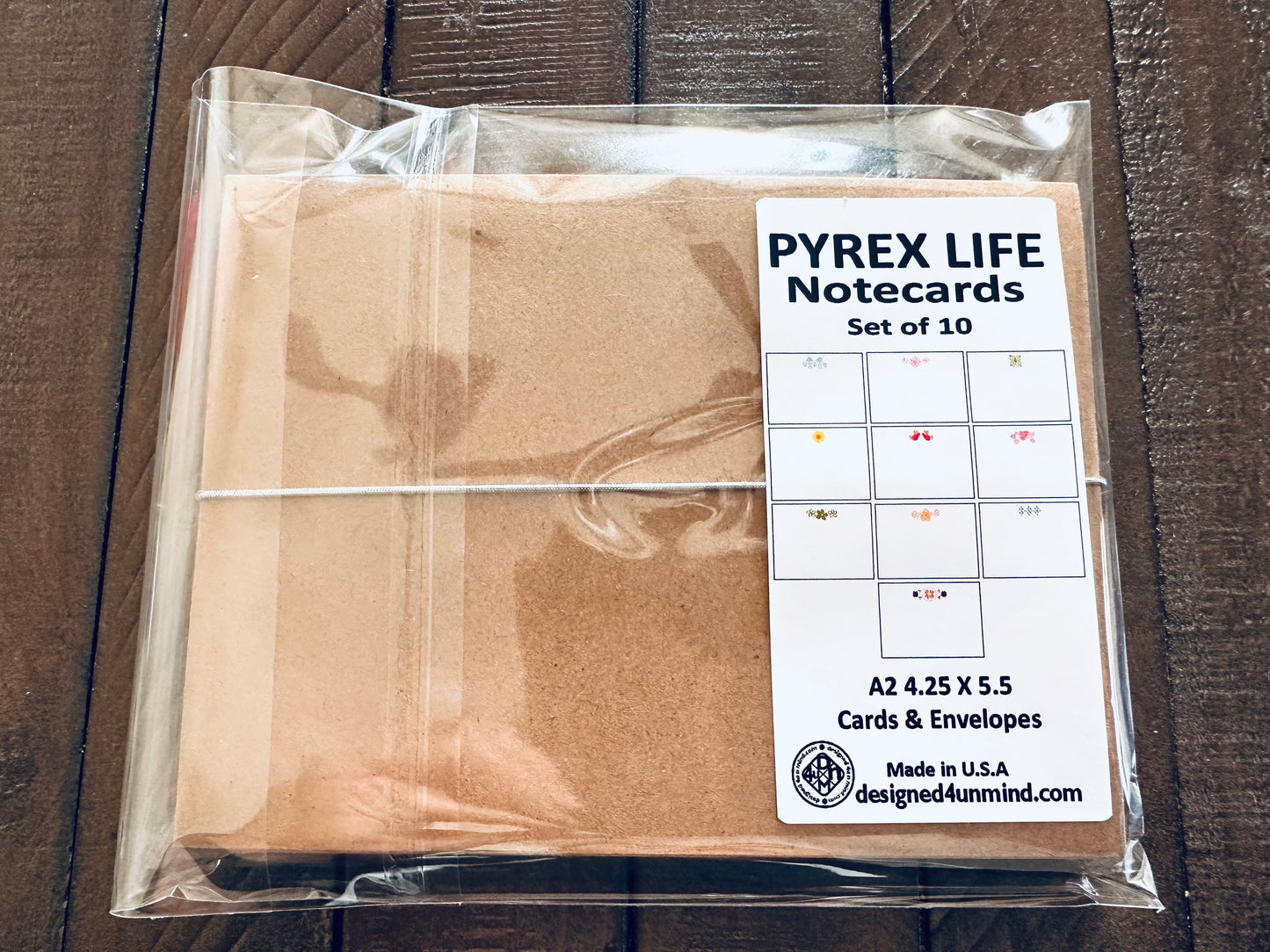 PYREX LIFE Vintage patterns A2 Note Cards Stationery set of 10