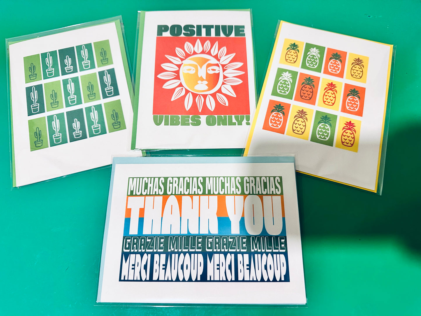 POSITIVE VIBES ONLY! 5x7 Words of Encouragement Greeting card