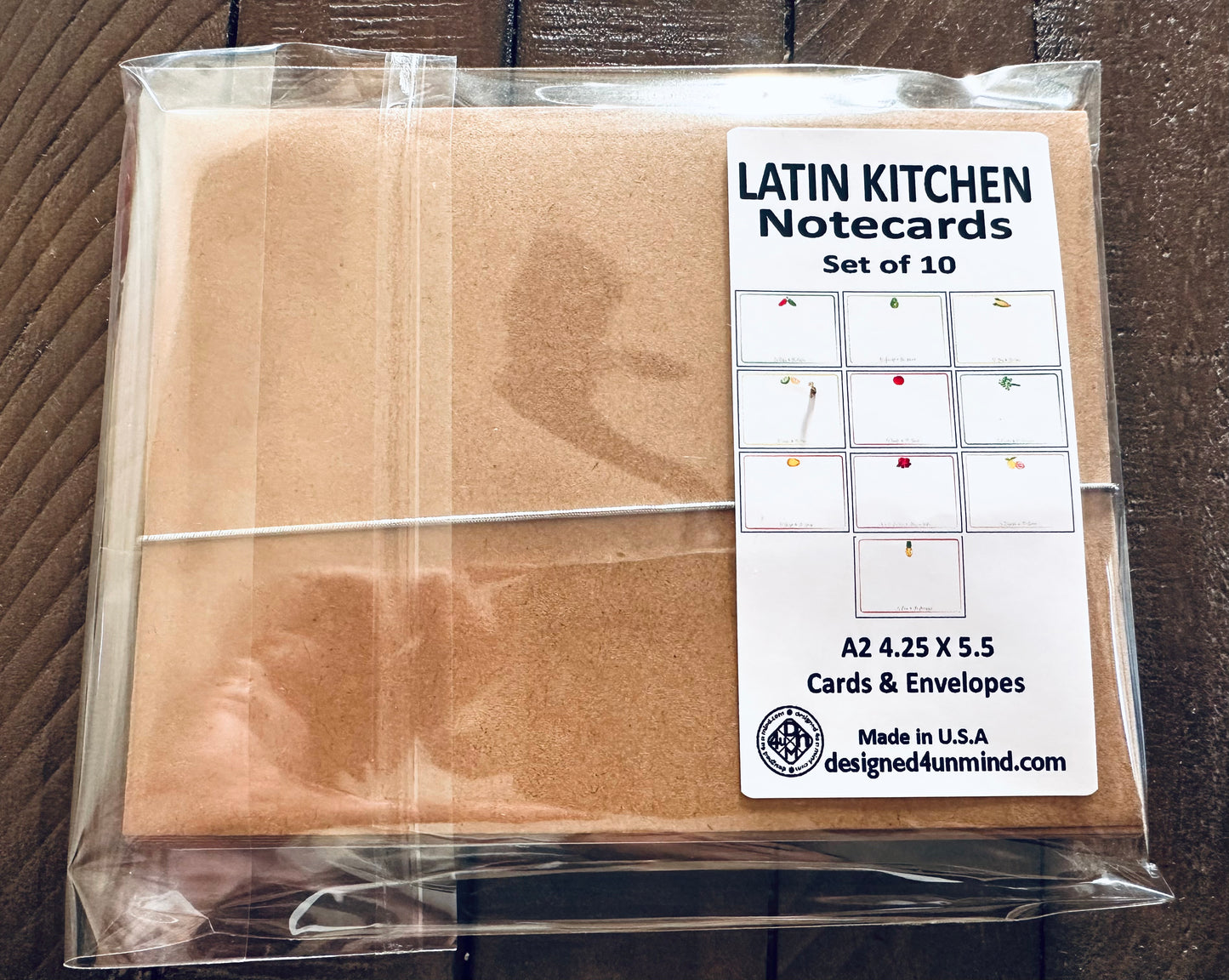 Latin Kitchen Spanish Language NoteCards Stationery Set of 10