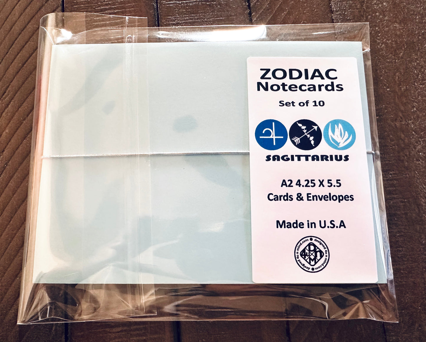 SAGITTARIUS Element & Symbols Note Cards A2 Stationery set of 10