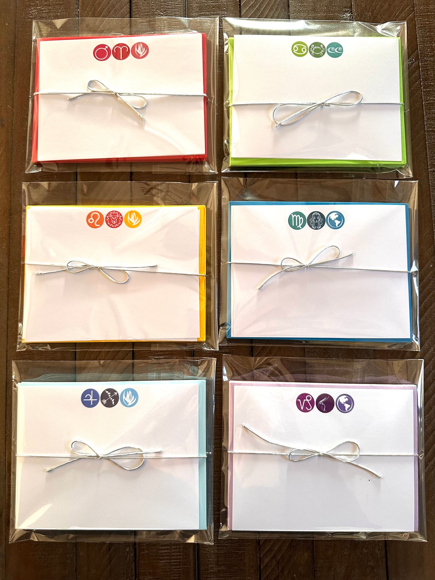 GEMINI Element & Symbols Note Cards A2 Stationery set of 10