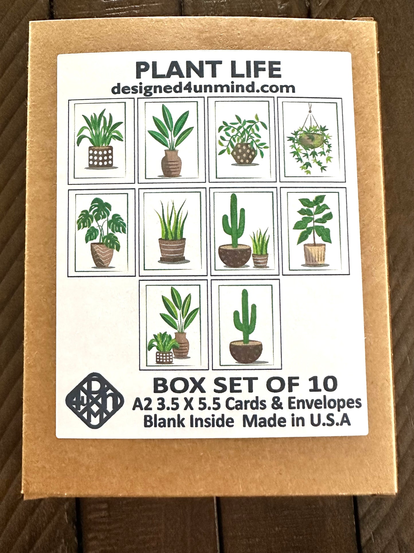 PLANT LIFE Note Cards A2 size Modern & Colorful Stationery Cards Boxed set of 10