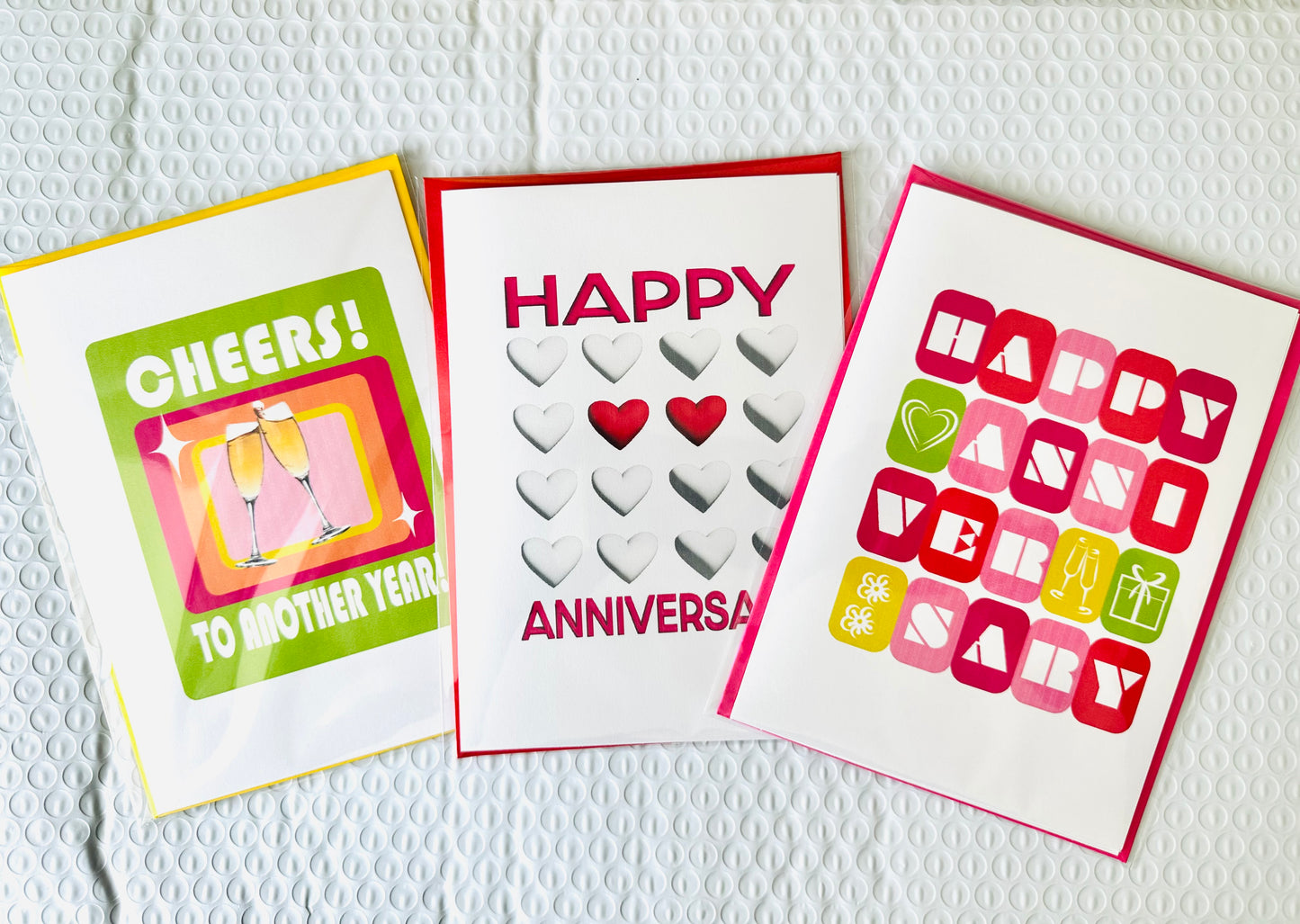 Happy Anniversary Hearts 5x7 Modern Happy Anniversary Greeting card