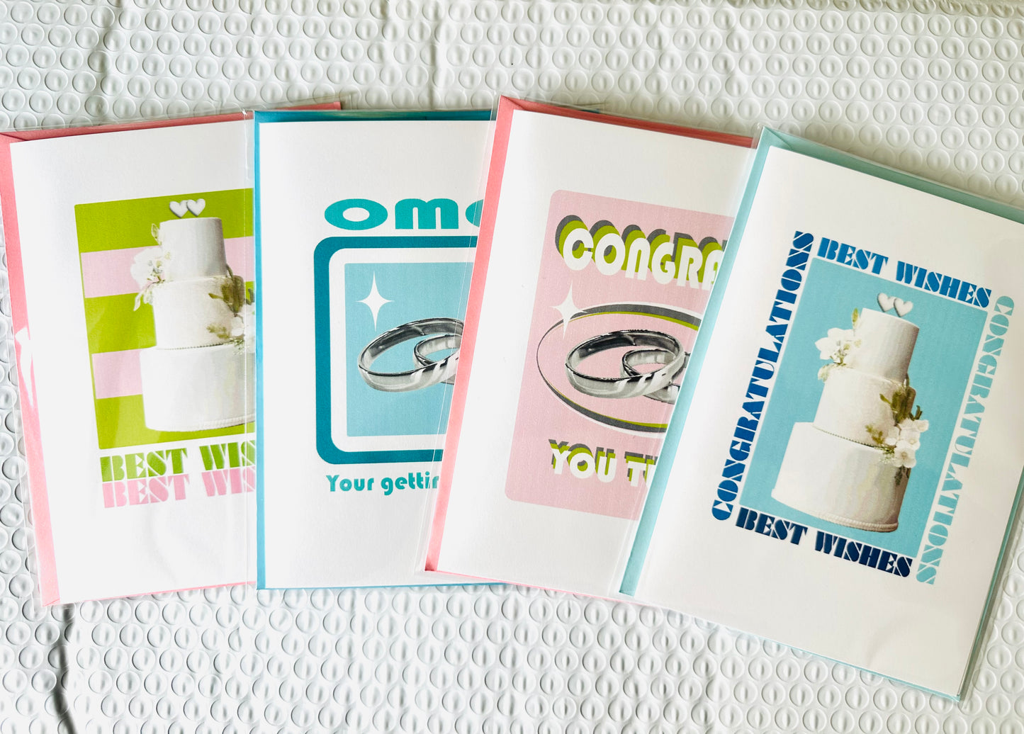 OMG! Your getting married! 5X7 Congrats Modern Engagement Wedding Greeting card