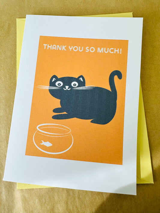 Thank You so Much! 5x7 Cat greeting card for those cat lovers in our lives