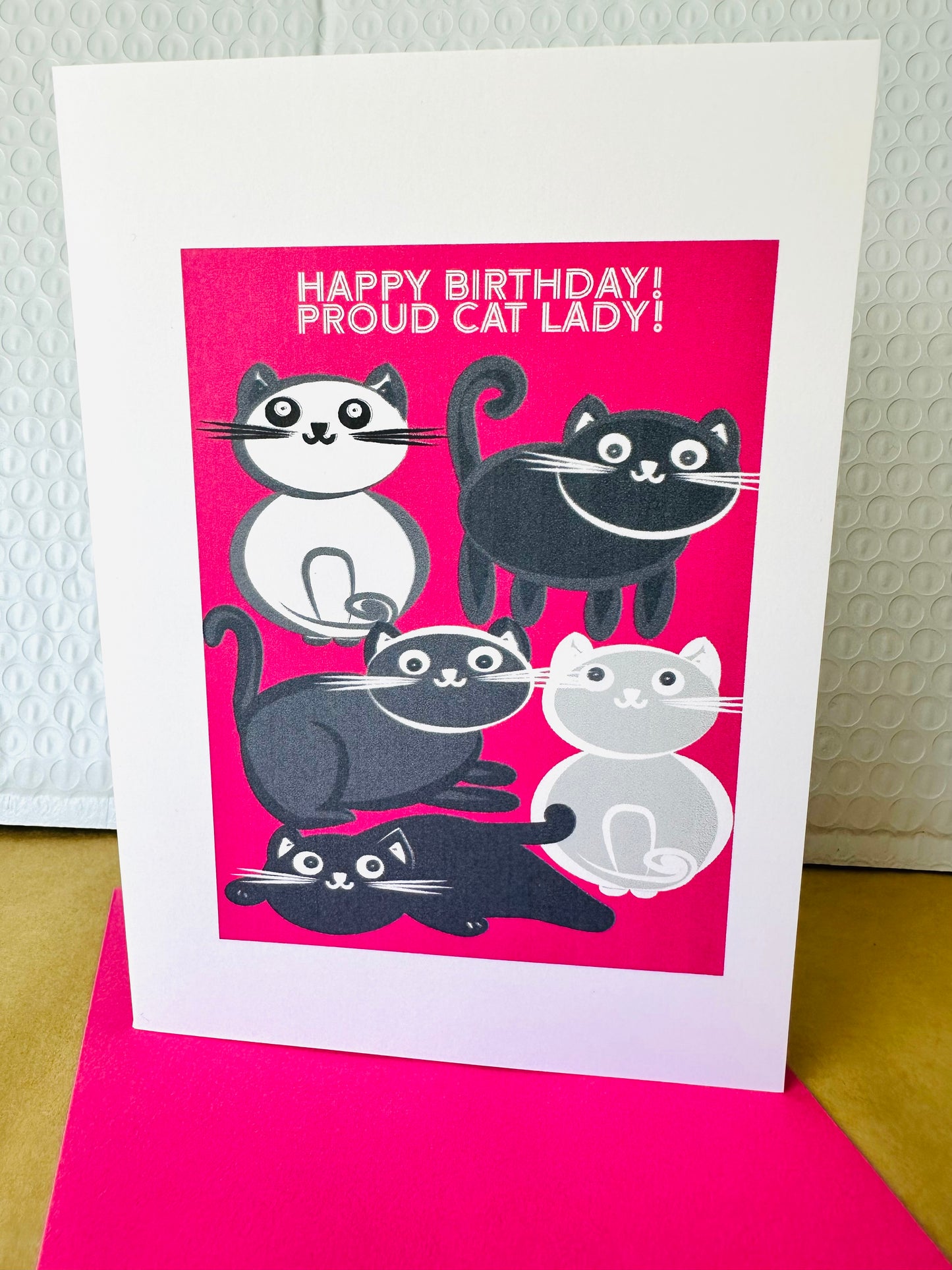 Happy Birthday Cat Lady! 5X7 Cat greeting card for those cat lovers in our lives