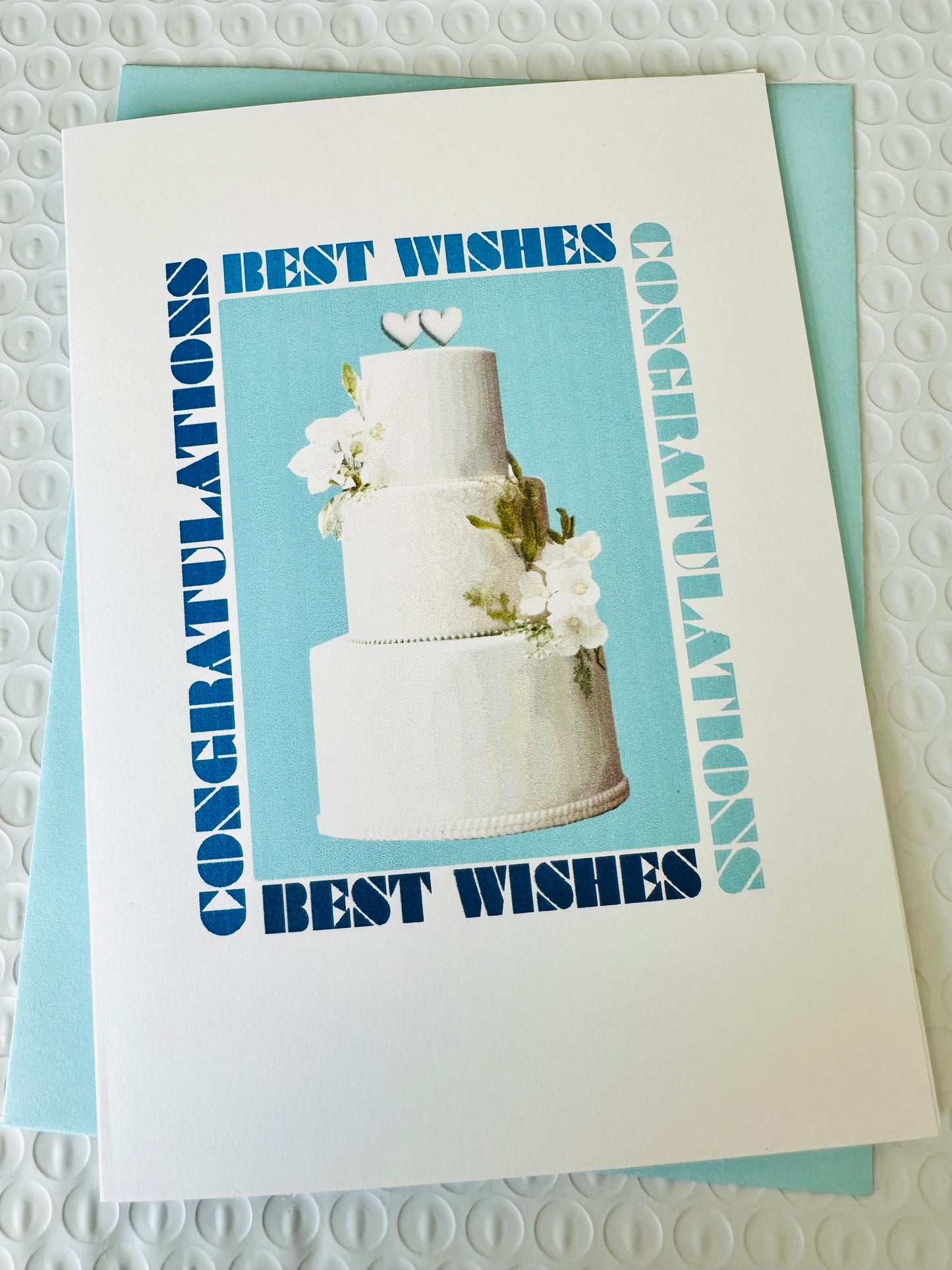 Best Wishes & Congratulations 5X7 Congrats Modern Engagement Wedding Greeting card
