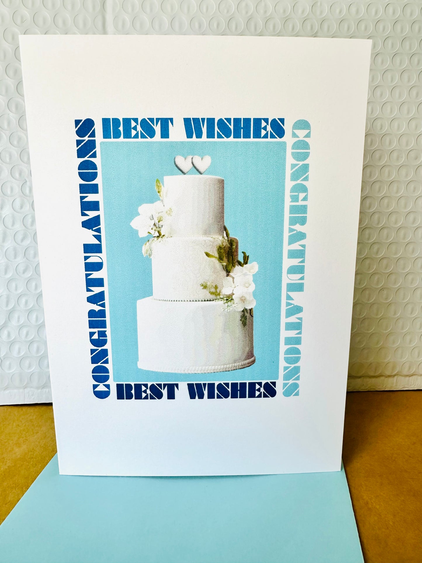 Best Wishes & Congratulations 5X7 Congrats Modern Engagement Wedding Greeting card