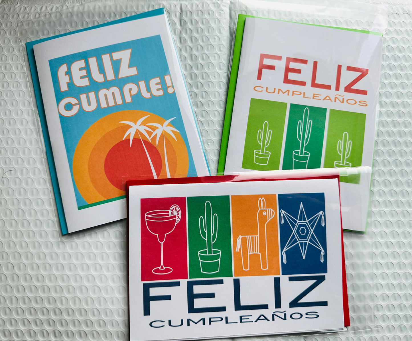 FELIZ CUMPLEANOS Spanish Happy Birthday Card 5x7 celebrate with margarita & piñata