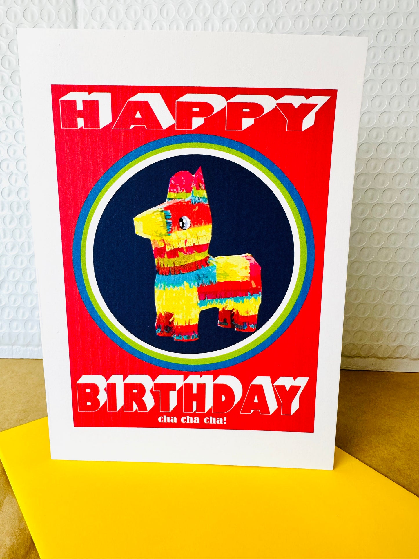 Happy Birthday Cha Cha Cha & Happy Birthday Rockstar 5x7 Piñata greeting card