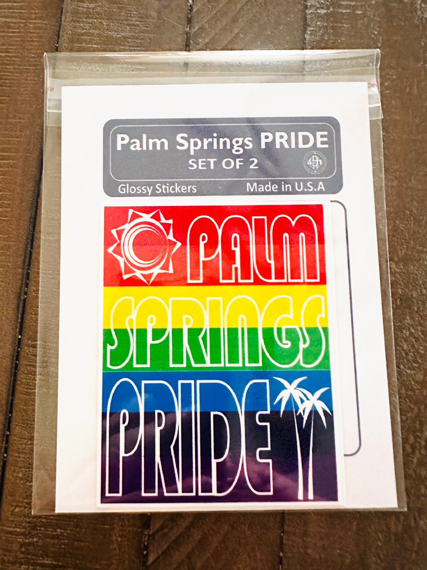 PALM SPRINGS California PRIDE Rainbow Stickers glossy decals