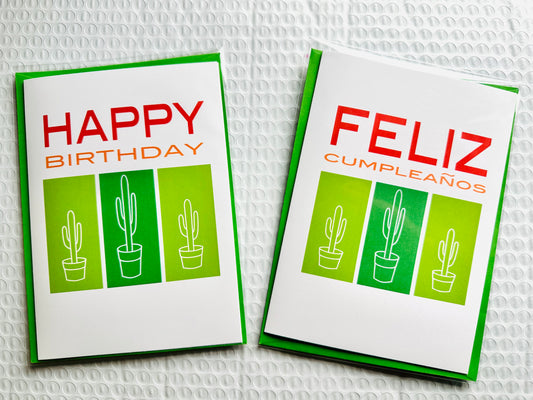 HAPPY BIRTHDAY CACTUS greeting card 5x7 for those cactus lovers!