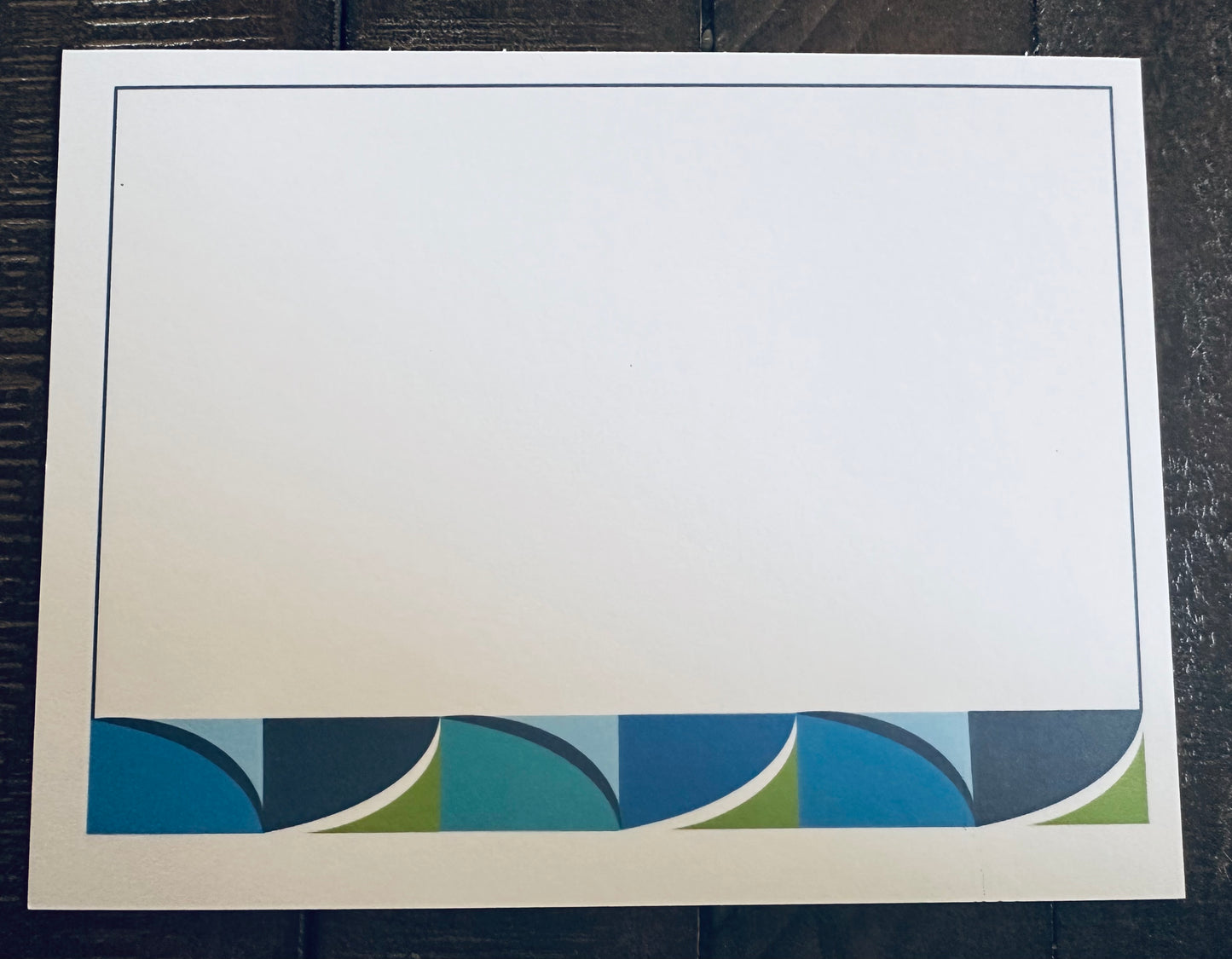 Blue BORDER GEO A2 Size Geometric note card set of 10