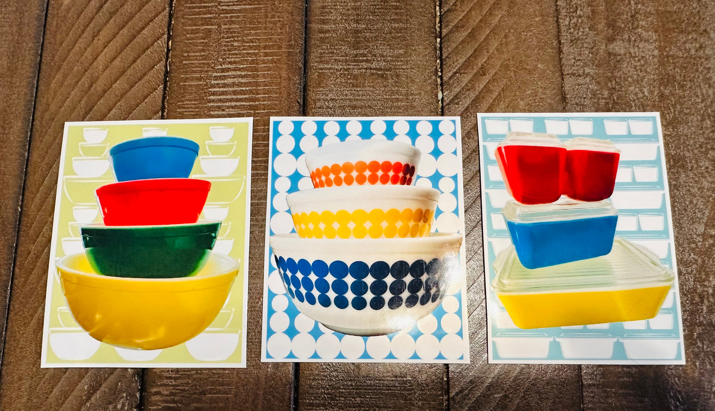 PYREX LOVE Vintage patterns Sticker Decals set of 9