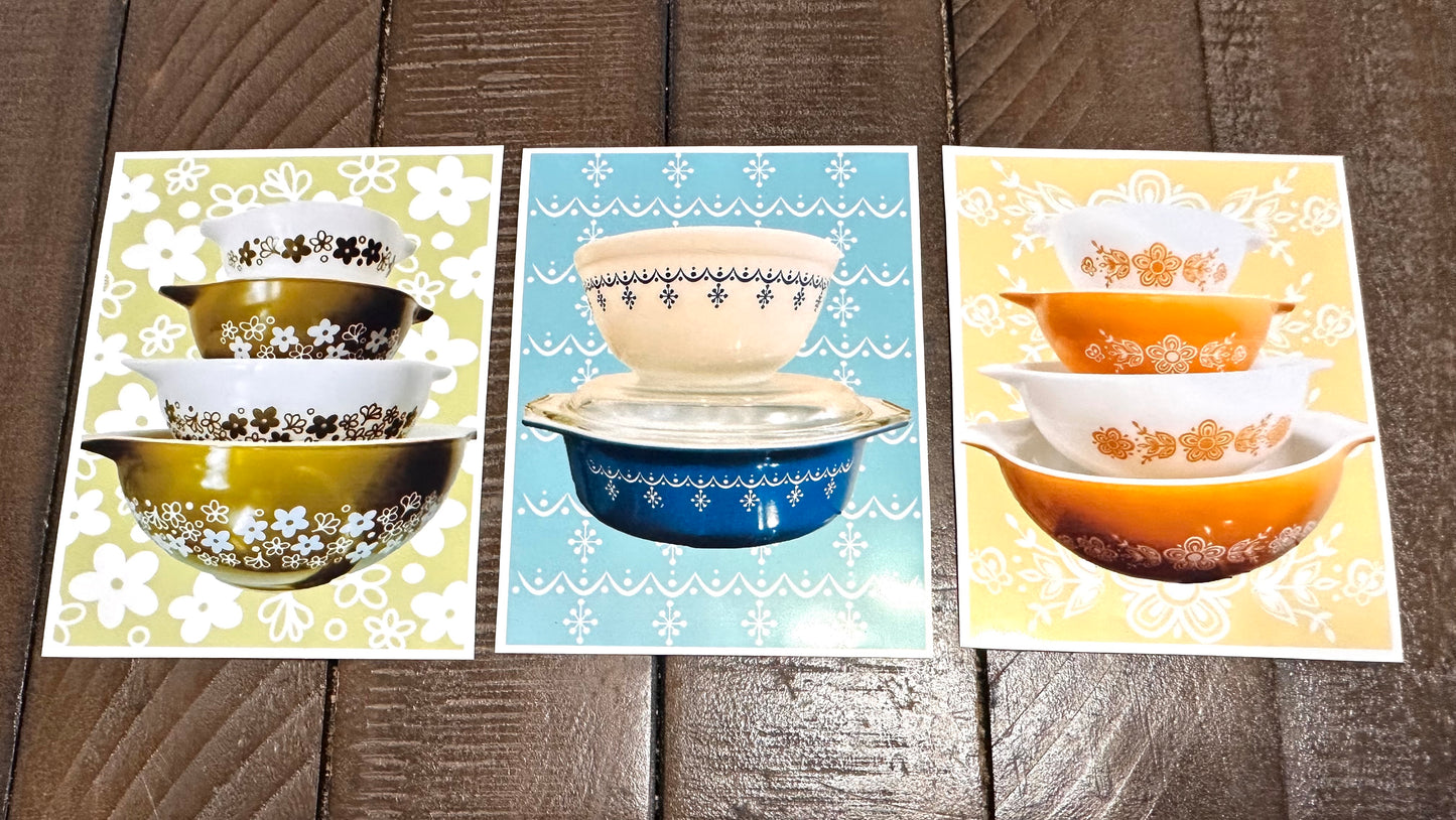 PYREX LOVE Vintage patterns Sticker Decals set of 9