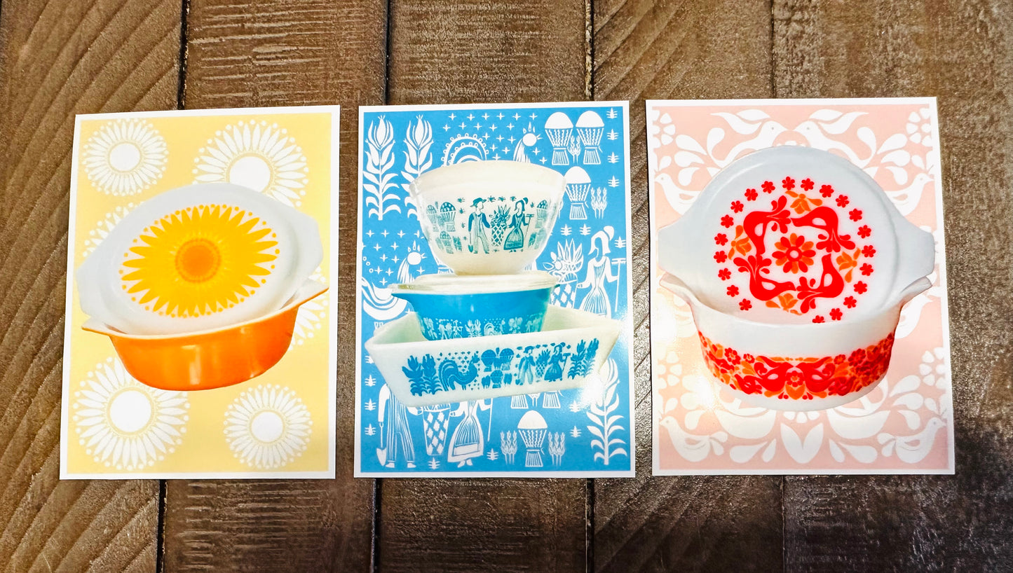 PYREX LOVE Vintage patterns Sticker Decals set of 9