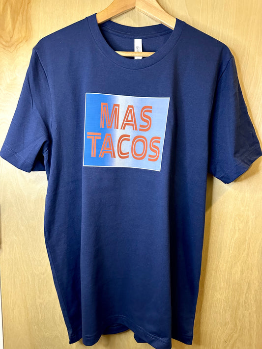 Navy MAS TACOS More tacos in Spanish Unisex Cotton Graphic T-shirt