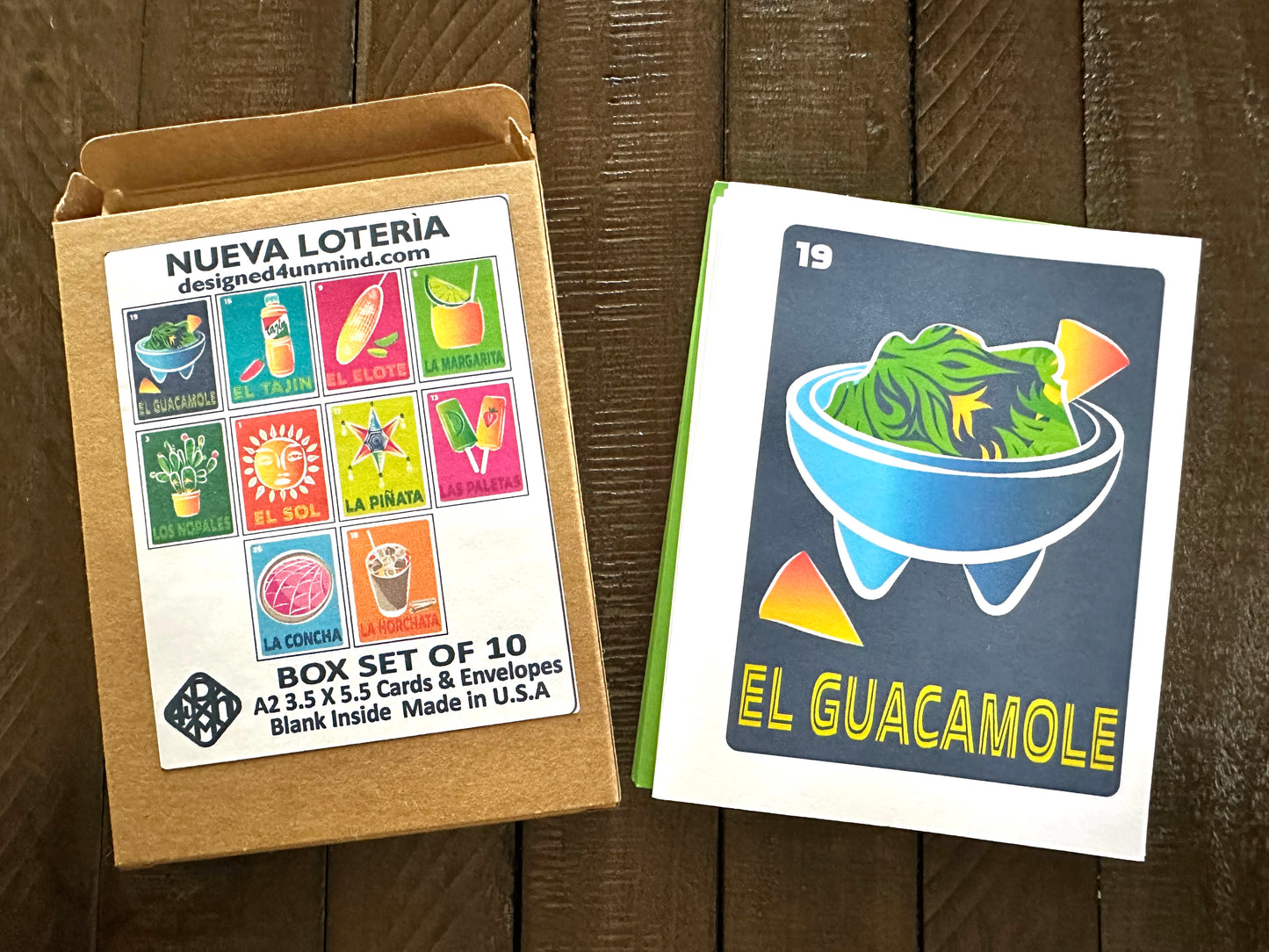 Nueva Loteria Spanish Note Cards Modern & Colorful Stationery Cards Boxed